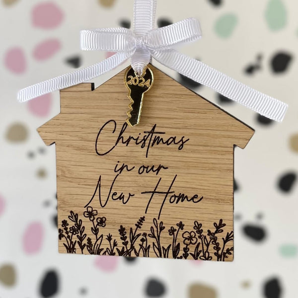 First Christmas in our New Home 2024 Wooden Bauble