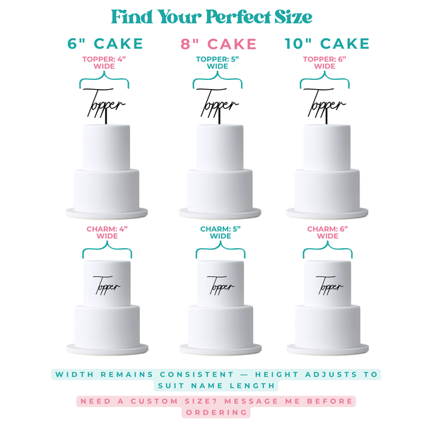 Personalised Acrylic Name Cake Charm – Custom Cake Decoration