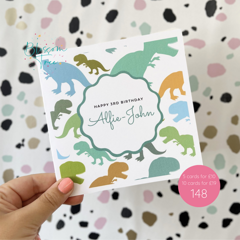 Happy Birthday Dinosaur Card | Ref - 148