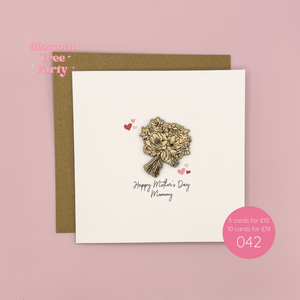 Mother's Day Card | 3d wooden bouquet of flowers