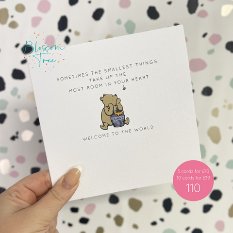 Winnie the Pooh Newborn Card | Ref - 110