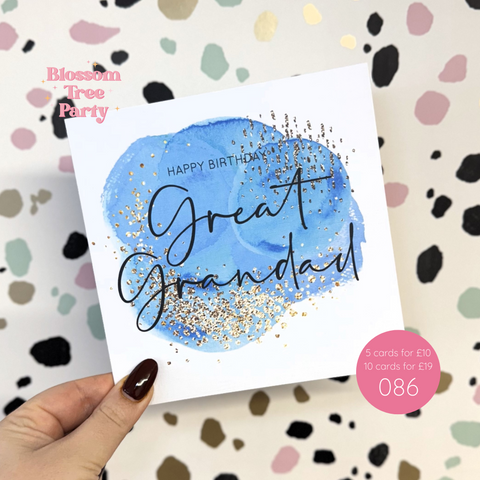 Happy Birthday Great Grandad Card | N097