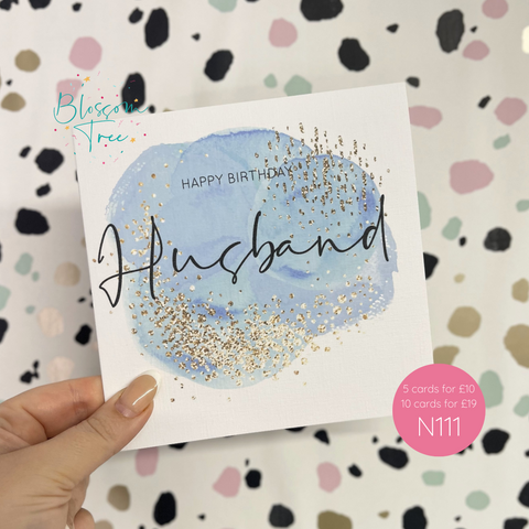Happy Birthday Husband Card | Blue | N111