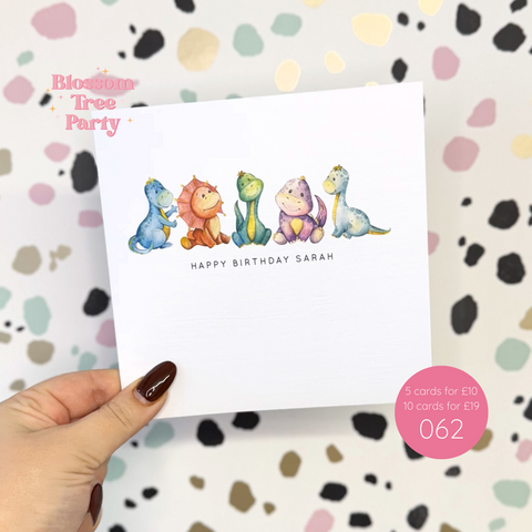 Personalised Dinosaur First Birthday Card | 062