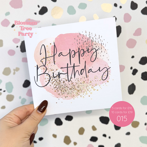 Happy Birthday Card | Pink | Ref - 015