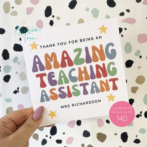 Personalised Amazing Teaching Assistant Greeting Card | 140