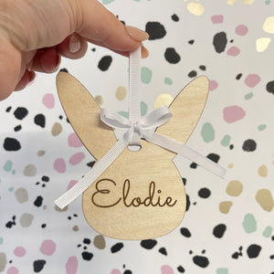Personalised Easter Bunny bauble decoration