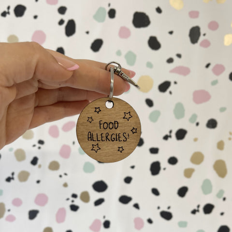 Food Allergies! Wooden Keyring