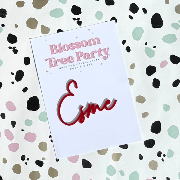 Personalised Acrylic Name Cake Charm – Custom Cake Decoration