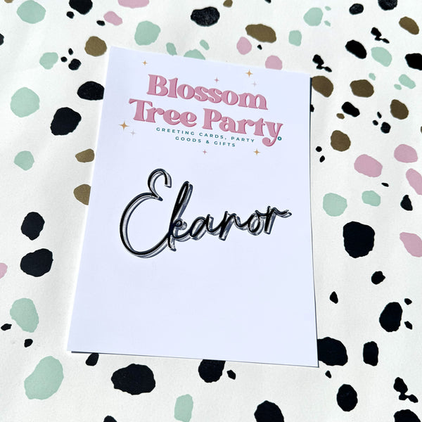 Personalised Acrylic Name Cake Charm – Custom Cake Decoration