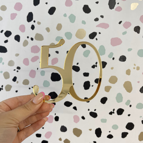 Mirrored Acrylic Number Charm | 50