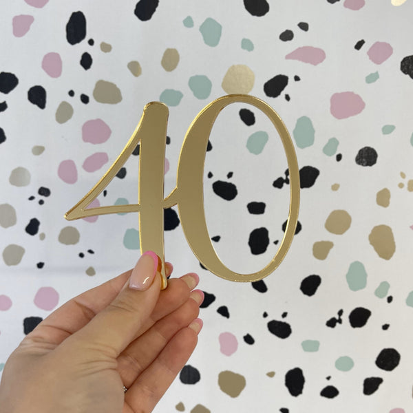 Mirrored Acrylic Number Charm | Choose any number
