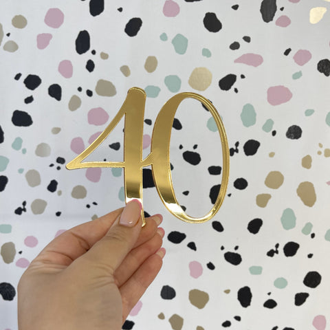 Mirrored Acrylic Number Charm | 40