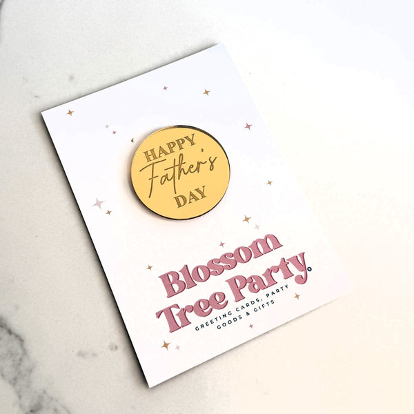 Happy Father's Day Cupcake Topper – Gold or Silver Mirror Acrylic Disc