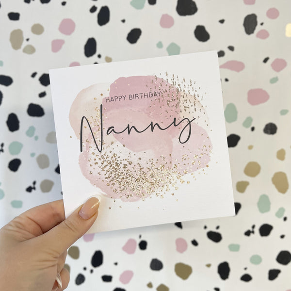 Happy Birthday Nanny | Pink | Ref - N100