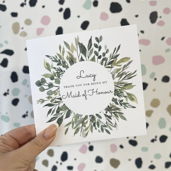Thank you for being my Maid of Honour Card | 058