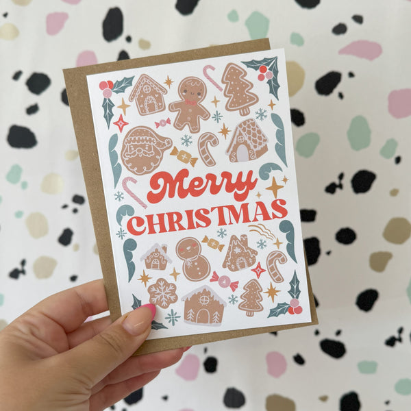 Pack of 10 Gingerbread Christmas Card