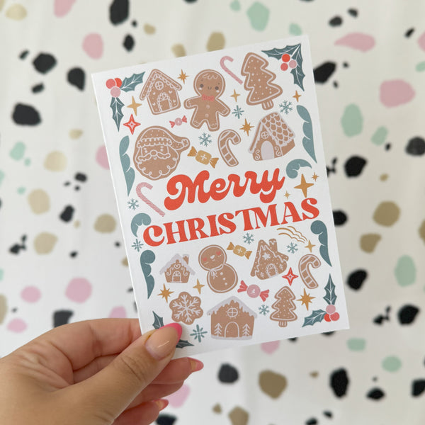 Pack of 10 Gingerbread Christmas Card