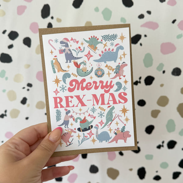 Pack of 10 Dinosaur Christmas Card