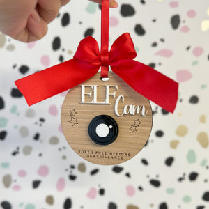 Elf Surveillance camera hanging decoration