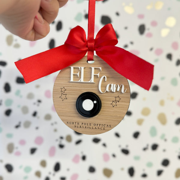 Elf Surveillance camera hanging decoration