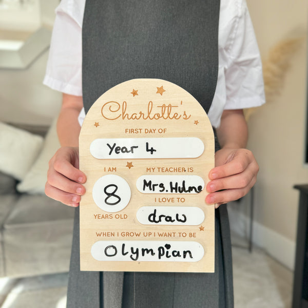 Personalised First day of School Board