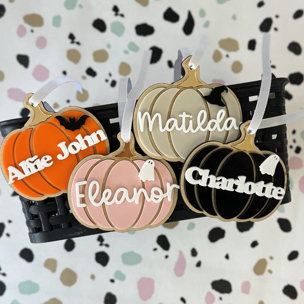 Halloween Pumpkin Name Tag