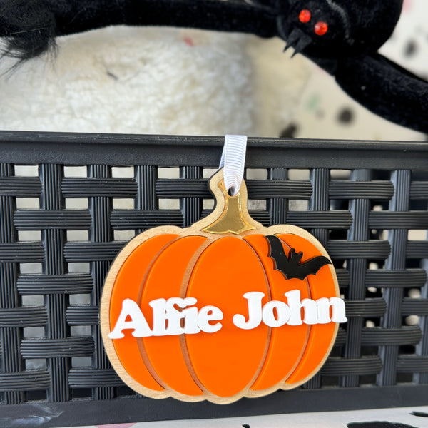 Halloween Pumpkin Name Tag