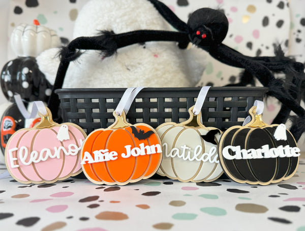 Halloween Pumpkin Name Tag