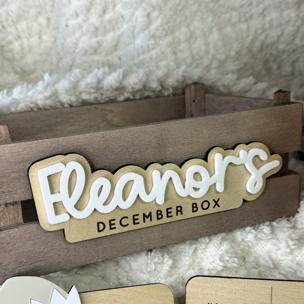 Personalised engraved Christmas Box Label Sign