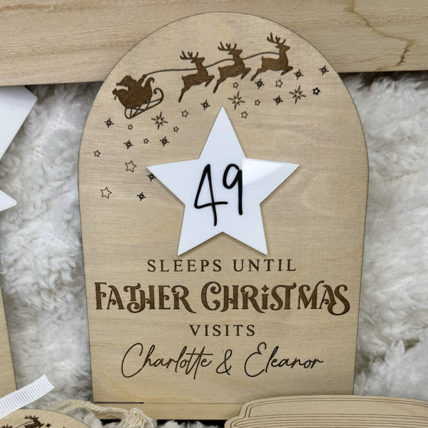 Personalised Countdown to Christmas Sign