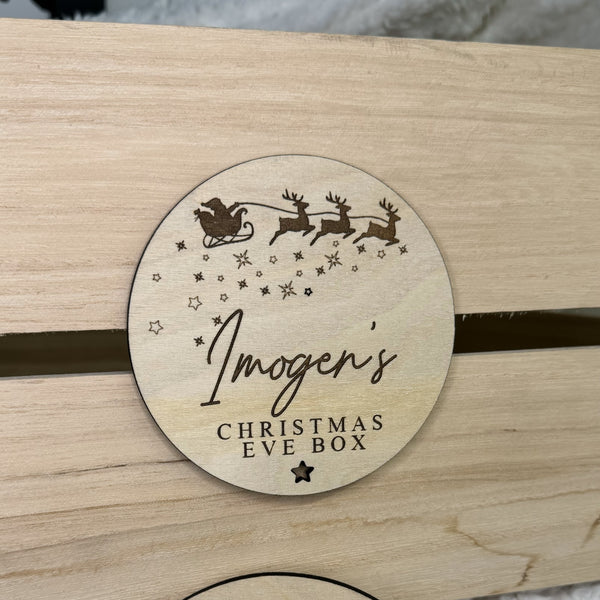 Personalised engraved Christmas Box Label Sign