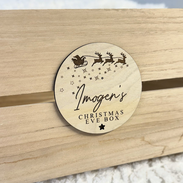 Personalised engraved Christmas Box Label Sign