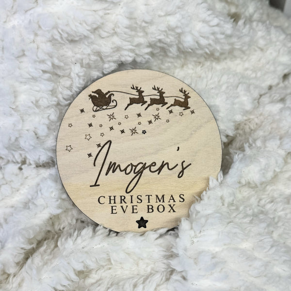 Personalised engraved Christmas Box Label Sign