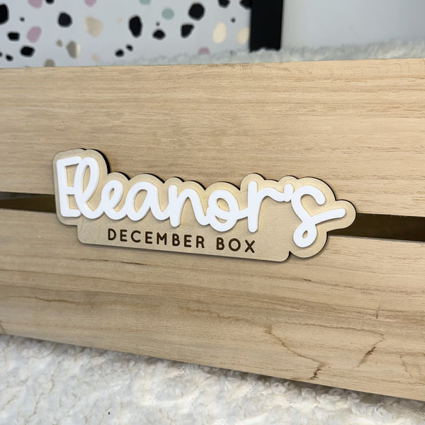 Personalised engraved Christmas Box Label Sign