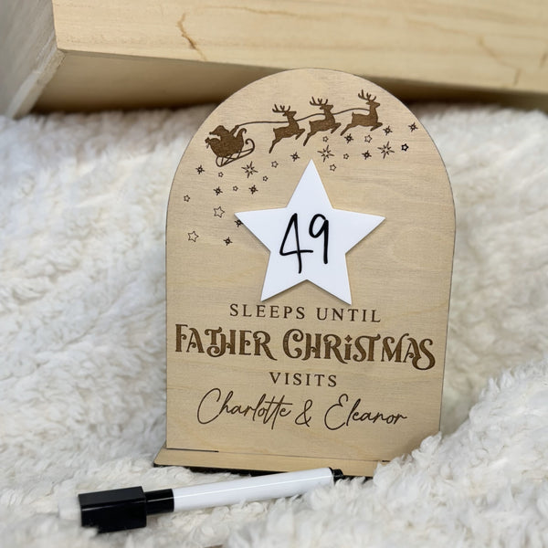 Personalised Countdown to Christmas Sign