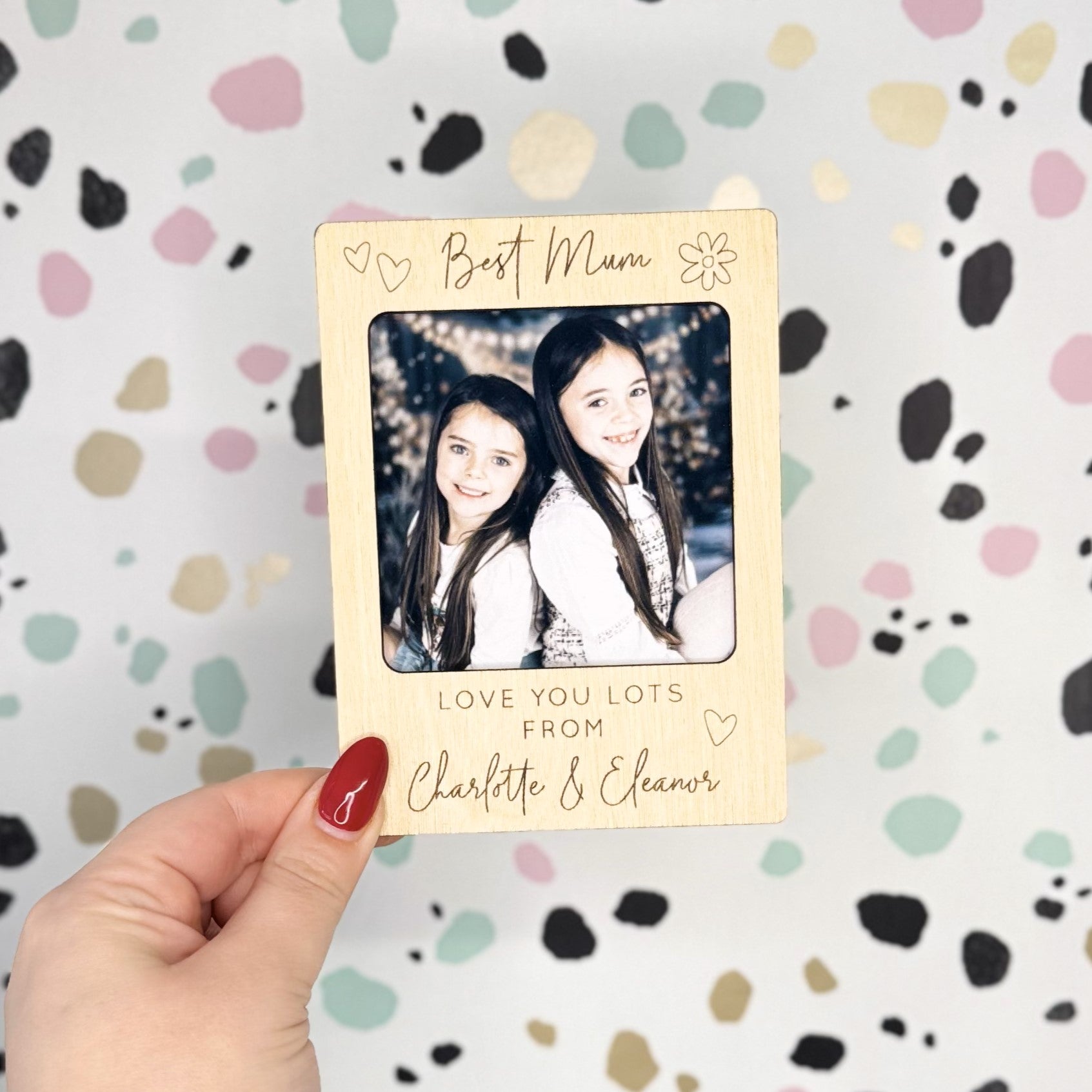 Personalised Wooden Picture Frame with Magnets | Mother's Day Gift