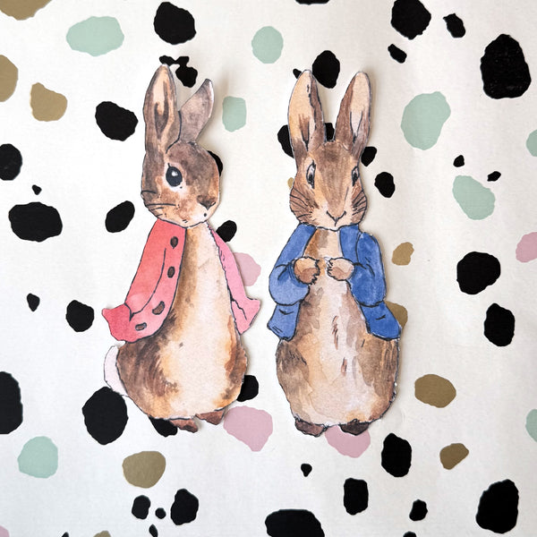 2 Peter Rabbit themed Cake Toppers | Peter Rabbit & Flopsy
