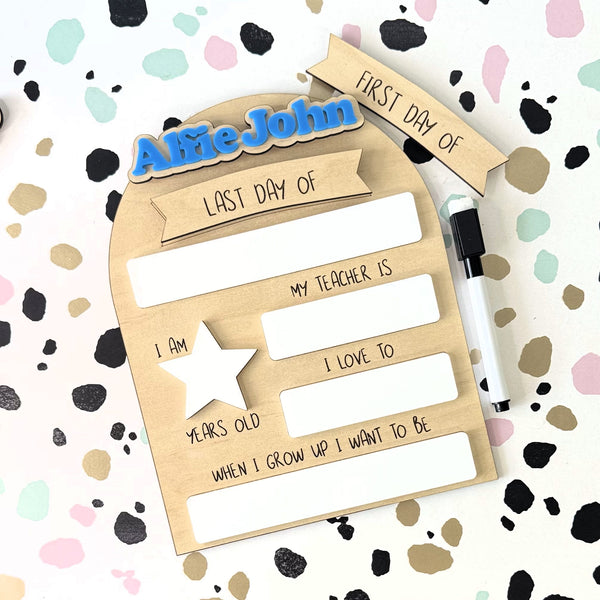 Personalised Milestone Photo Board | First and Last Day Sign