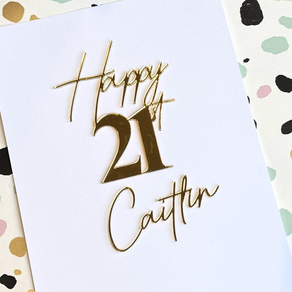 Personalised Age & Name Cake Topper