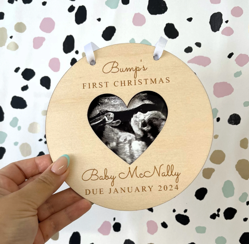 Personalised Bump's First Christmas decoration