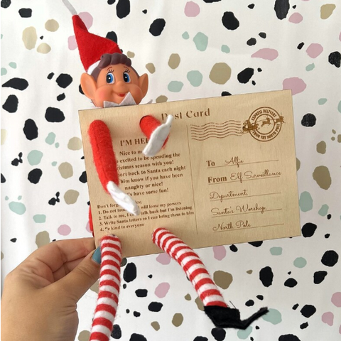 Personalised Elf arrival postcard