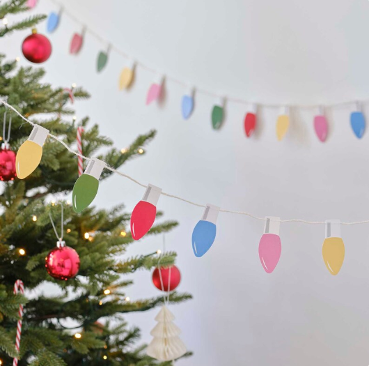 Christmas Lights Paper Garland