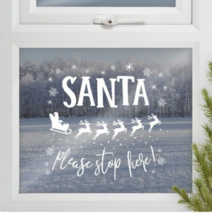 Santa Please Stop Here Window Decal