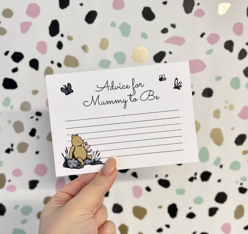 Winnie the Pooh Baby Shower Advice for the Parents to be cards