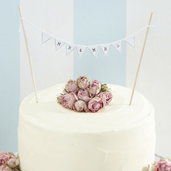 Wedding Cake Bunting | Cake Topper | White Vintage Lace Wedding