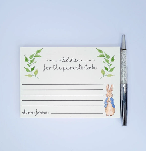Peter Rabbit Baby Shower Advice for the Parents to be Cards | Pack of 10
