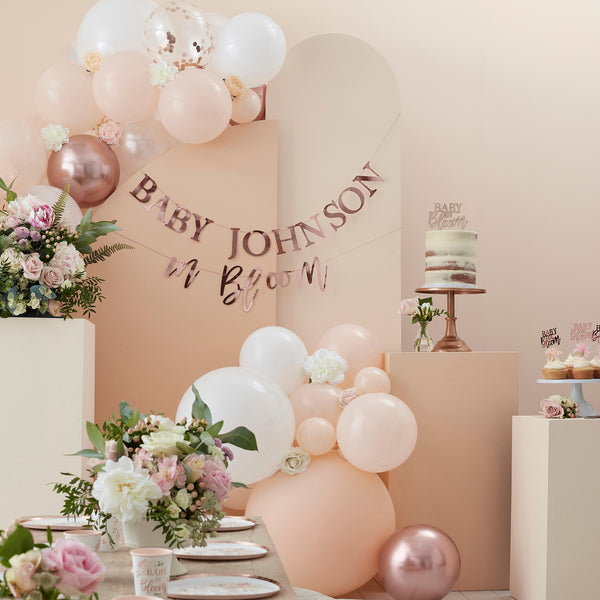 Rose Gold Baby in Bloom Baby Shower Confetti Balloons | Pack of 5