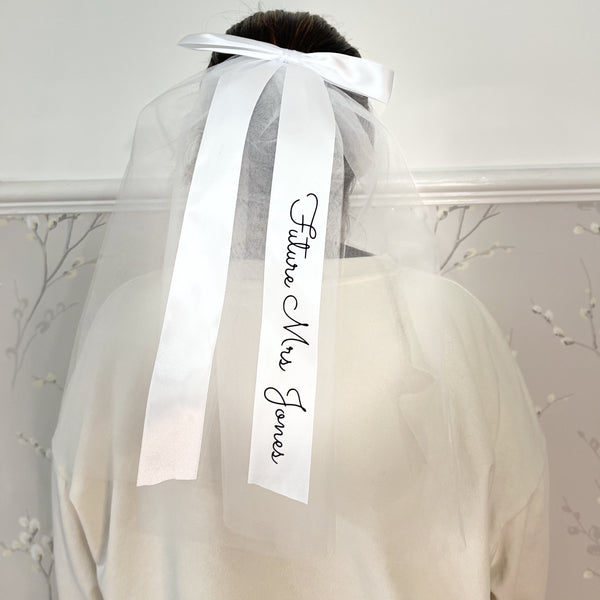 Personalised Silk bow Veil
