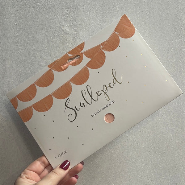 Scalloped fringe garland | Peach |  Small